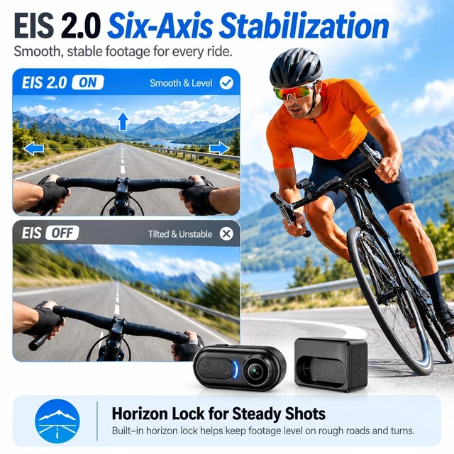 Alt view image 3 of 6 - 4K Mini Wearable Body Camera - 64GB Magnetic Thumb-Size Action Cam, 6-Axis Stabilization, Audio/Video Recording, Hands-Free POV for Vloggers, Hikers, Workers, Cycling, Travel & Daily Use
