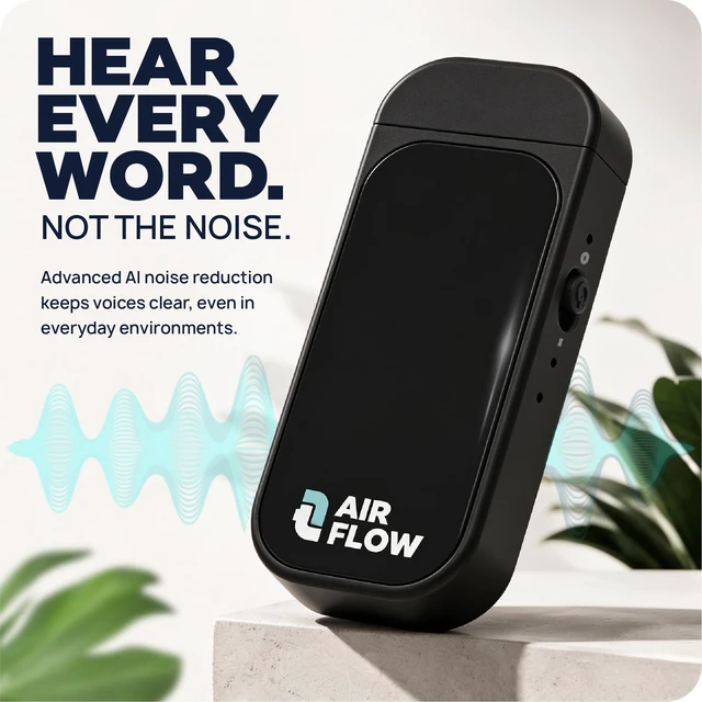 Alt view image 2 of 7 - 64 GB (4,500 Hours) Airflow Voice Activated Magnetic Recording Device Audio Recorder for Everyday Notes, Standard Noise Reduction, Balanced Storage for Daily Use, Black