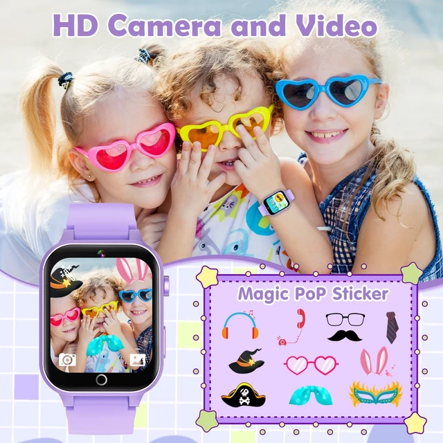 Alt view image 3 of 7 - Kids Games Watch with 26 Puzzle Games HD Touch Screen Camera Alarm Clock Portable touch watch, birthday toy gift for boys girls ages 4-12 with games purple
