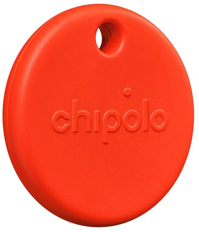 Main image of POP Tracker Tag - Colorful, Compatible, Loud Bluetooth Tracker With Call Your Phone & Out of Range Alert, Works with Apple Find My or Find Hub on Android (Red)