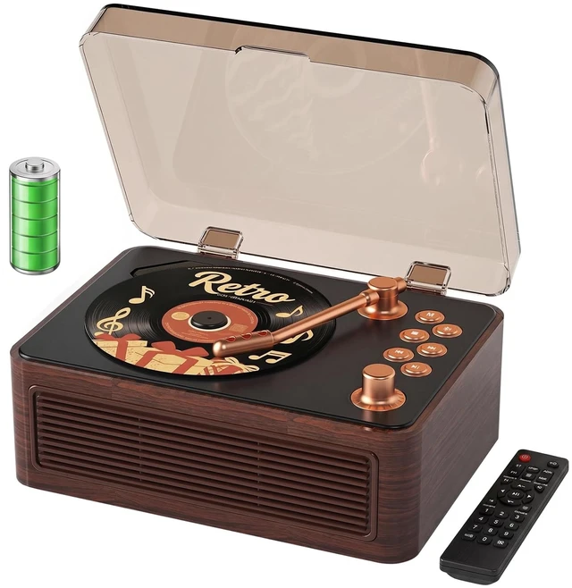 Main image of CD Player Portable Bluetooth Retro CD Players Rechargeable 3600mAh Vintage CD-Player with Dual Speakers Hifi Sound & Radio & Remote Control Support USB/AUX Playback Headphone Jack