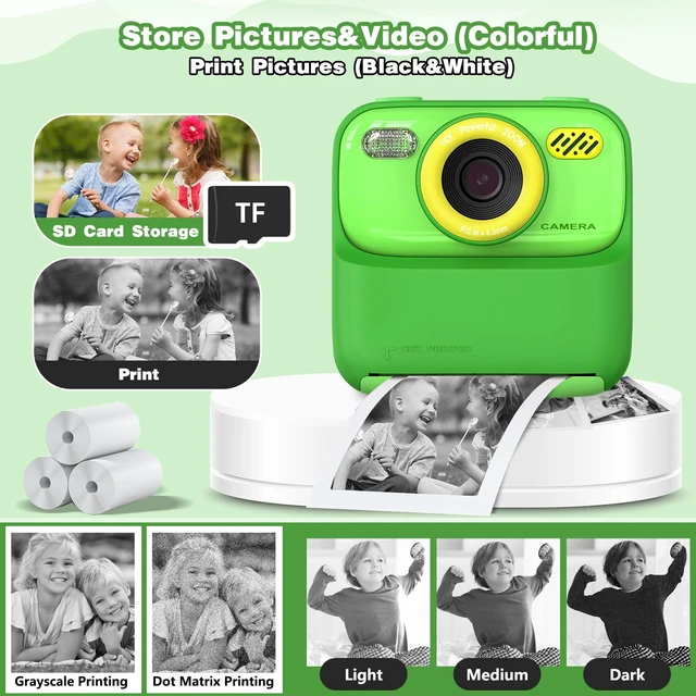 Alt view image 5 of 7 - Kids Camera Instant Print Photo, Birthday Gifts for Girls and Boys, Kids Digital Camera Toys, 1080P HD Video, 3 4 5 6 7 8 9 10 11 12 Year Old Boy Gifts/Girl Gifts