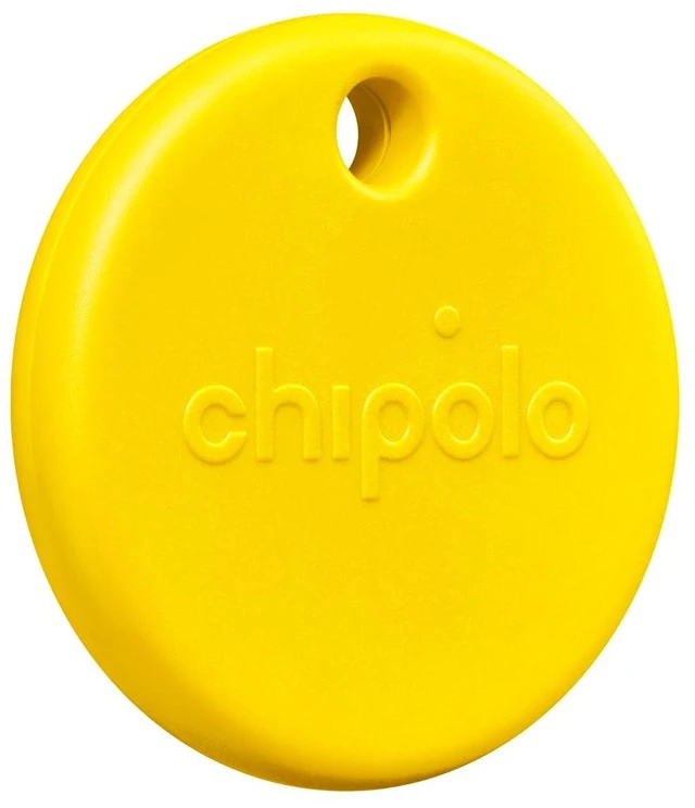 Main image of POP Tracker Tag - Colorful, Compatible, Loud Bluetooth Tracker With Call Your Phone & Out of Range Alert, Works with Apple Find My or Find Hub on Android (Yellow)