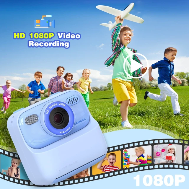 Alt view image 4 of 7 - Kids Camera Instant Print Photo, Birthday Gifts for Girls and Boys, Kids Digital Camera Toys, 1080P HD Video, 3 4 5 6 7 8 9 10 11 12 Year Old Boy Gifts/Girl Gifts
