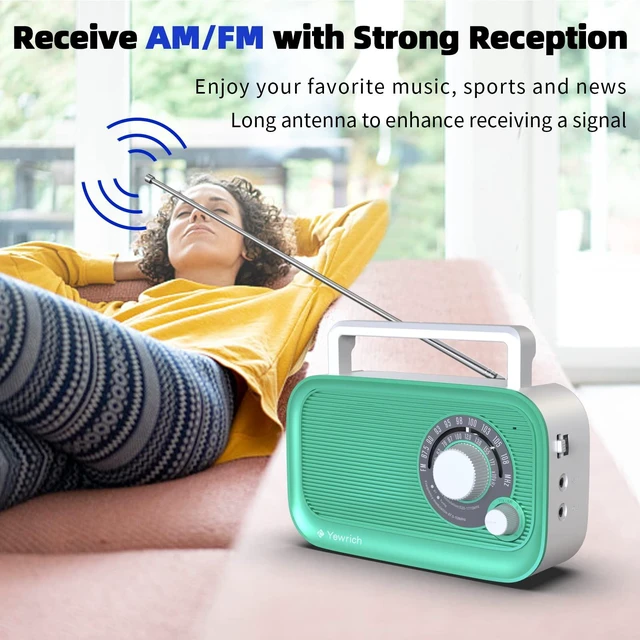 Alt view image 2 of 7 - AM FM Radio with Bluetooth AC/DC Power with 3.5mm Headphone Jack Stable signal reception,loud speaker,large tuning knob,classic design,easy to operate,practical for daily home entertainment