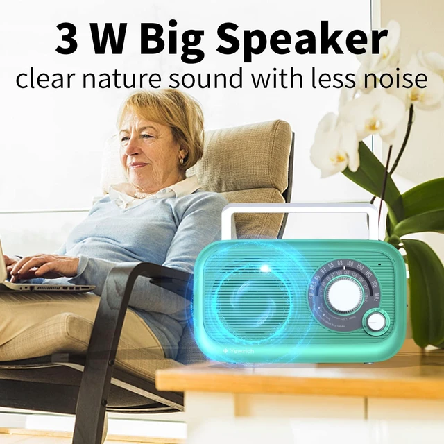 Alt view image 4 of 7 - AM FM Radio with Bluetooth AC/DC Power with 3.5mm Headphone Jack Stable signal reception,loud speaker,large tuning knob,classic design,easy to operate,practical for daily home entertainment