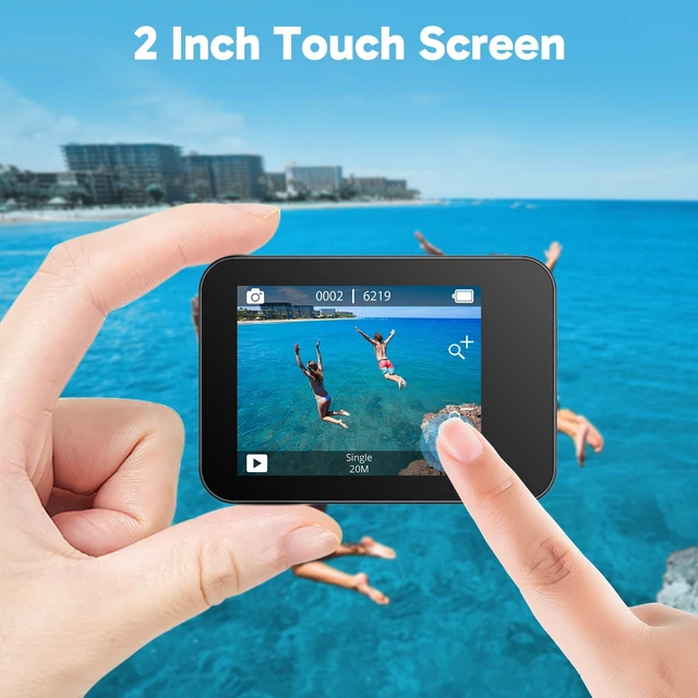 Alt view image 6 of 7 - V50X Native 4K30fps WiFi Action Camera with EIS Touch Screen 4X Zoom 131 feet Waterproof Camera Support External Mic Remote Control with Helmet Accessories (with 256GB MicroSD Card)