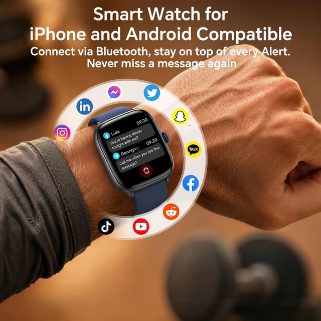 Alt view image 4 of 7 - Smart Watches for Men and Women(Answer/Call), AMOLED Fitness Tracker Watch Smart Watch for Android and iPhone, with Answer/Make Call, 24/7 Heart Rate/Sleep Monitor, 3 ATM Waterproof, 110+ Sport Modes