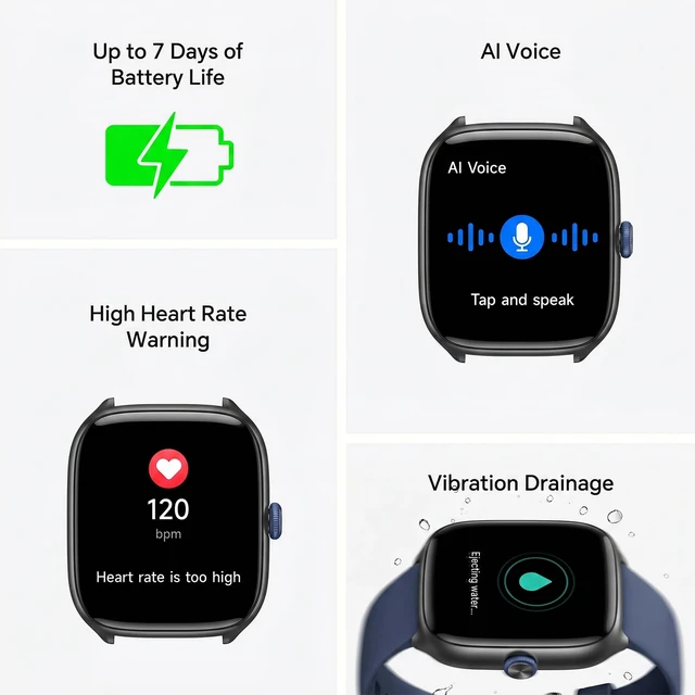 Alt view image 7 of 7 - Smart Watches for Men and Women(Answer/Call), AMOLED Fitness Tracker Watch Smart Watch for Android and iPhone, with Answer/Make Call, 24/7 Heart Rate/Sleep Monitor, 3 ATM Waterproof, 110+ Sport Modes