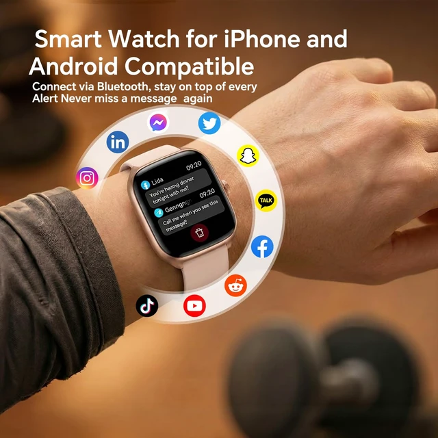Alt view image 4 of 7 - Smart Watches for Women(Answer/Call), AMOLED Fitness Watch for Women Smart Watch for Android & iPhone Compatible, with 24/7 Heart Rate/Sleep Monitor, 3 ATM Waterproof, 110+ Sport Modes, AI Voice