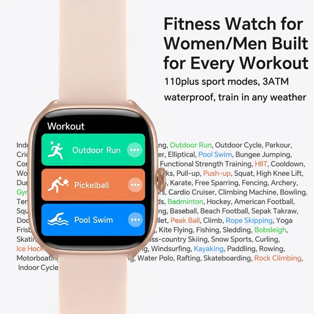Alt view image 6 of 7 - Smart Watches for Women(Answer/Call), AMOLED Fitness Watch for Women Smart Watch for Android & iPhone Compatible, with 24/7 Heart Rate/Sleep Monitor, 3 ATM Waterproof, 110+ Sport Modes, AI Voice