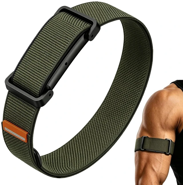 Main image of Nylon Bicep Band Compatible with Google Fitbit Air, Integrated Metal Frame Stretch Breathable Nylon, 916.5IN with 5 Wide Hook-and-loop Straps, Removable Metal Frame, Dual-use As Bicep/wrist Band