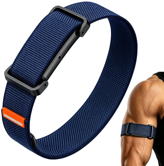 Main image of Nylon Bicep Band Compatible with Google Fitbit Air, Integrated Metal Frame Stretch Breathable Nylon, 916.5IN with 5 Wide Hook-and-loop Straps, Removable Metal Frame, Dual-use As Bicep/wrist Band