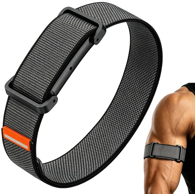 Main image of Nylon Bicep Band Compatible with Google Fitbit Air, Integrated Metal Frame Stretch Breathable Nylon, 916.5IN with 5 Wide Hook-and-loop Straps, Removable Metal Frame, Dual-use As Bicep/wrist Band