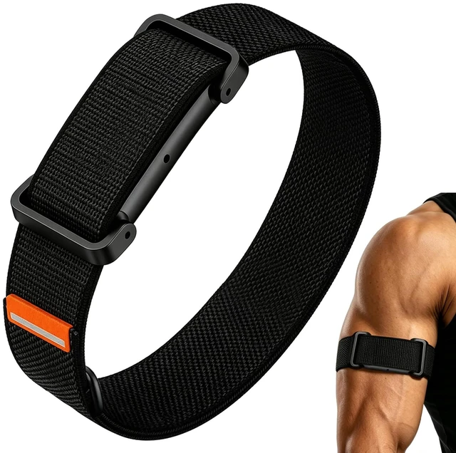 Main image of Nylon Bicep Band Compatible with Google Fitbit Air, Integrated Metal Frame Stretch Breathable Nylon, 916.5IN with 5 Wide Hook-and-loop Straps, Removable Metal Frame, Dual-use As Bicep/wrist Band