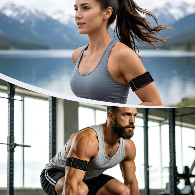 Alt view image 7 of 7 - Nylon Bicep Band Compatible with Google Fitbit Air, Integrated Metal Frame Stretch Breathable Nylon, 916.5IN with 5 Wide Hook-and-loop Straps, Removable Metal Frame, Dual-use As Bicep/wrist Band