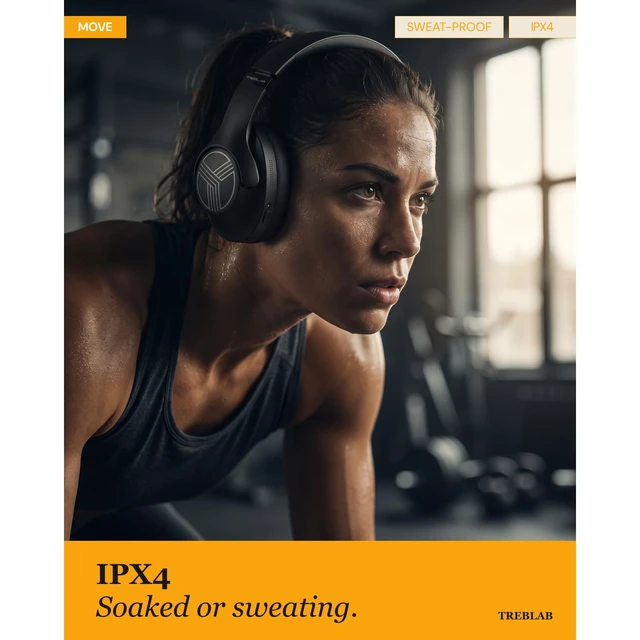 Alt view image 6 of 7 - Z2 Wireless Over Ear Headphones Bluetooth, Hybrid ANC, 58H IPX4 Sweatproof, Foldable with Case, Multipoint BT 5.3, Gaming Mode 65ms, 40mm Driver, 2-3H Charge Time