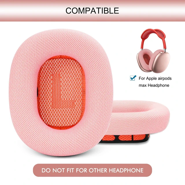 Alt view image 2 of 7 - Upgraded Ear Cushions Replacement Earpads for AirPods Max 1 & 2 Headphones, Protein Leather Ear Pads Ear Covers Cups with Memory Foam and Magnet for AirPods Max 1 & 2 (Pink)