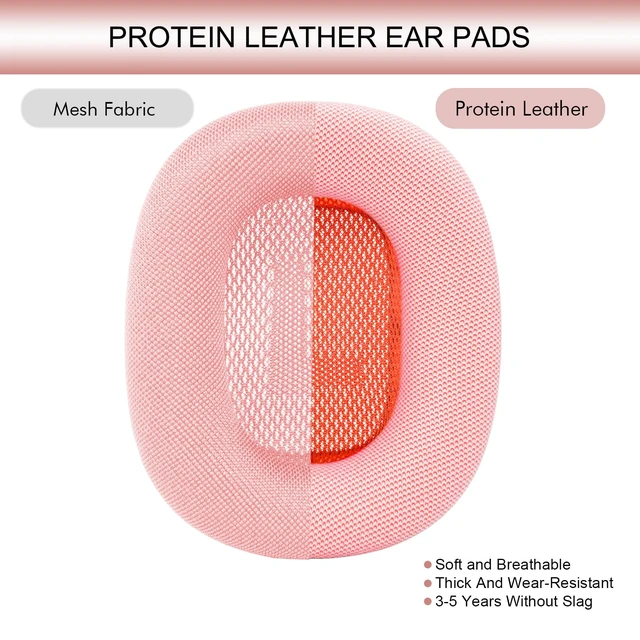 Alt view image 6 of 7 - Upgraded Ear Cushions Replacement Earpads for AirPods Max 1 & 2 Headphones, Protein Leather Ear Pads Ear Covers Cups with Memory Foam and Magnet for AirPods Max 1 & 2 (Pink)
