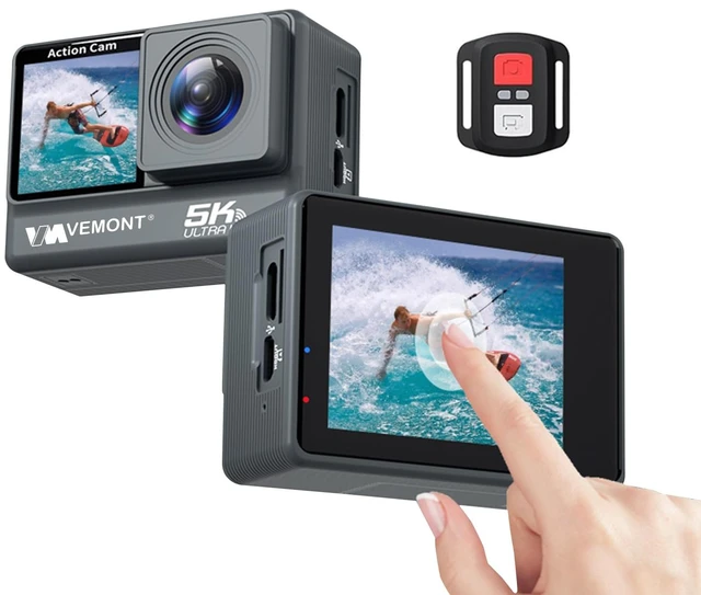 Main image of Ultra HD 5K Action Camera with Dual Touch Screens, 30M Waterproof, Image Stabilization, WiFi, 50MP Photos Ideal for Diving, Cycling, and Vlogging