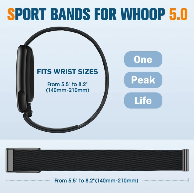 Alt view image 3 of 7 - Breathable Sport Nylon Band Compatible with Whoop 5.0/MG, One, Peak & Life 3 Pack Stretchy Quick-Dry Adjustable Nylon Accessories Straps for Whoop 5.0 MG One,Peak& Life- Black/Grey/White (NOT for 4.0)