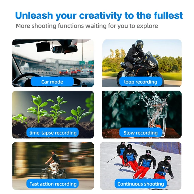Alt view image 7 of 7 - Ultra HD 5K Action Camera with Dual Touch Screens, 30M Waterproof, Image Stabilization, WiFi, 50MP Photos Ideal for Diving, Cycling, and Vlogging
