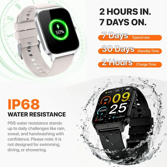 Alt view image 5 of 7 - Smart Watch for Women Men,(Answer/Make Call) 1.83'' HD Fitness Activity Tracker Smartwatch for Android iPhone iOS Compatible,IP68 Waterproof Step Counter with Sleep Monitor (Modern, Starlight, 1.83)