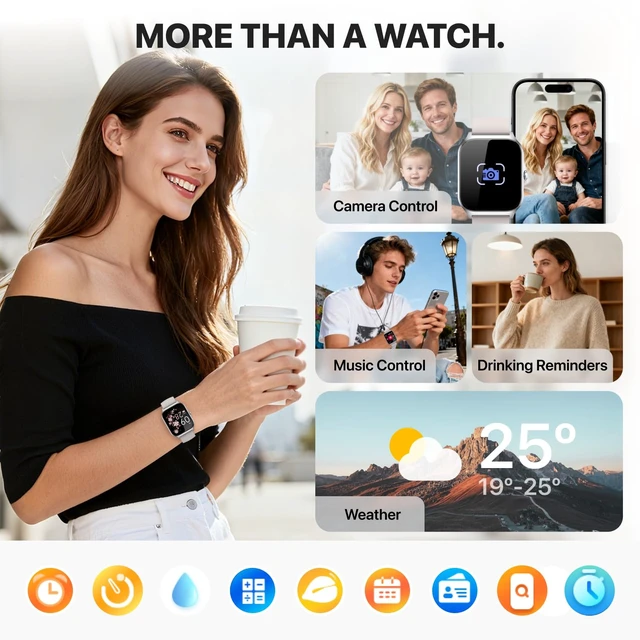 Alt view image 6 of 7 - Smart Watch for Women Men,(Answer/Make Call) 1.83'' HD Fitness Activity Tracker Smartwatch for Android iPhone iOS Compatible,IP68 Waterproof Step Counter with Sleep Monitor (Modern, Starlight, 1.83)