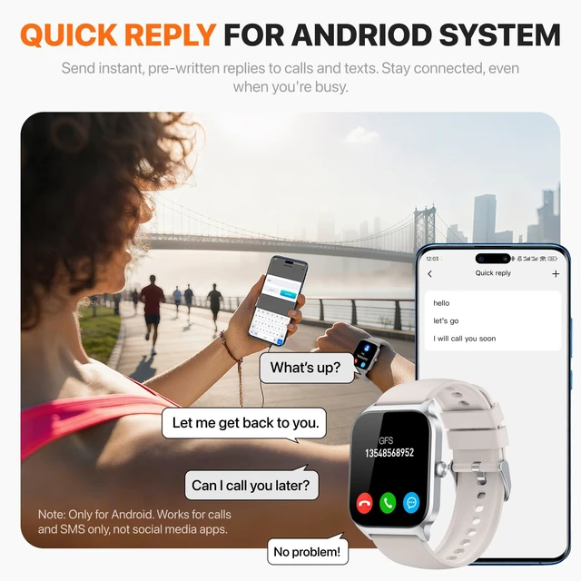 Alt view image 7 of 7 - Smart Watch for Women Men,(Answer/Make Call) 1.83'' HD Fitness Activity Tracker Smartwatch for Android iPhone iOS Compatible,IP68 Waterproof Step Counter with Sleep Monitor (Modern, Starlight, 1.83)