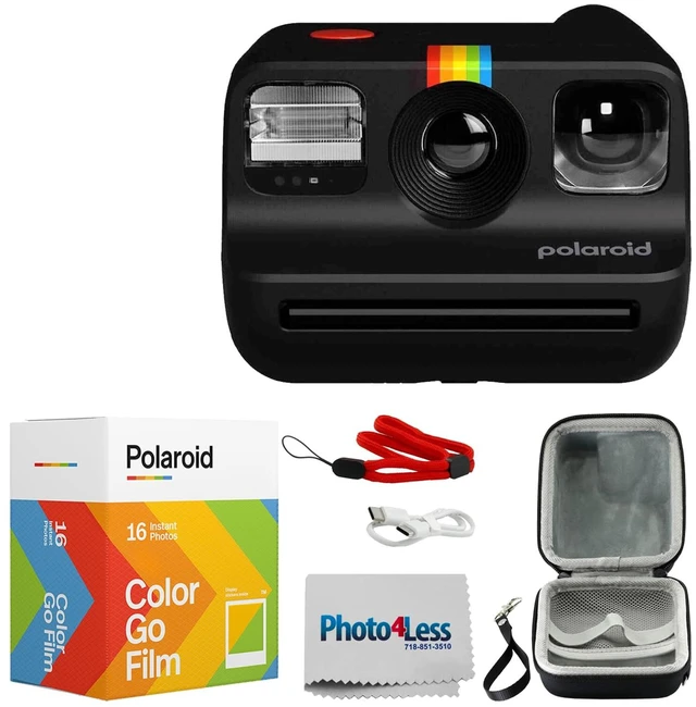 Main image of Go Generation 2 Instant Film mini Camera (Black) Bundled with GO Color Film Double Pack, Hard Carrying Case, Lens Cleaning Cloth