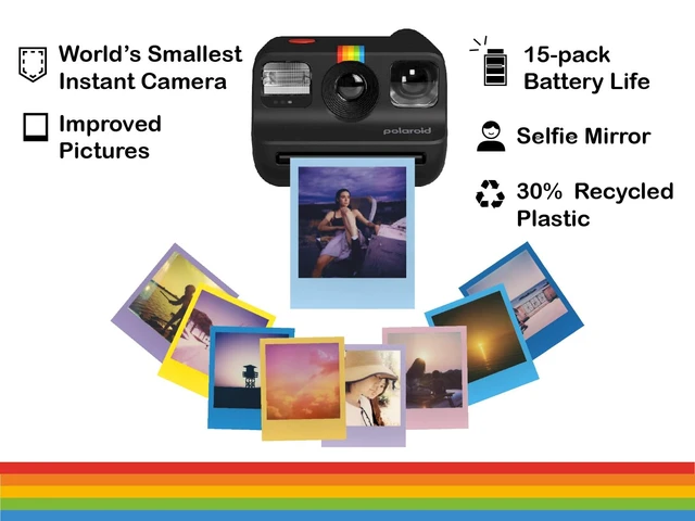 Alt view image 3 of 7 - Go Generation 2 Instant Film mini Camera (Black) Bundled with GO Color Film Double Pack, Hard Carrying Case, Lens Cleaning Cloth