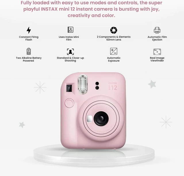 Alt view image 4 of 7 - Instant Mini 12 Camera + Accessory Bundle & Compatible Custom Case + Fuji Instant (20 Shots) Designer Mini Photo Album (60 Pockets) (Blossom Pink)