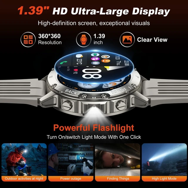 Alt view image 6 of 7 - Smart Watch for Men Fitness Tracker: Bluetooth Waterproof Make Answer Call Digital Mens Watches Running Step Pedometer Smartwatch for Android Phones iPhone Samsung Compatible Sleep Heart Rate Monitor