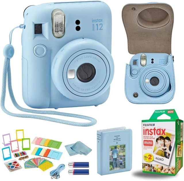 Main image of Instant Mini 12 Camera + Accessory Bundle & Compatible Custom Case + Fuji Instant (20 Shots) Designer Mini Photo Album (60 Pockets) (Pastel Blue)