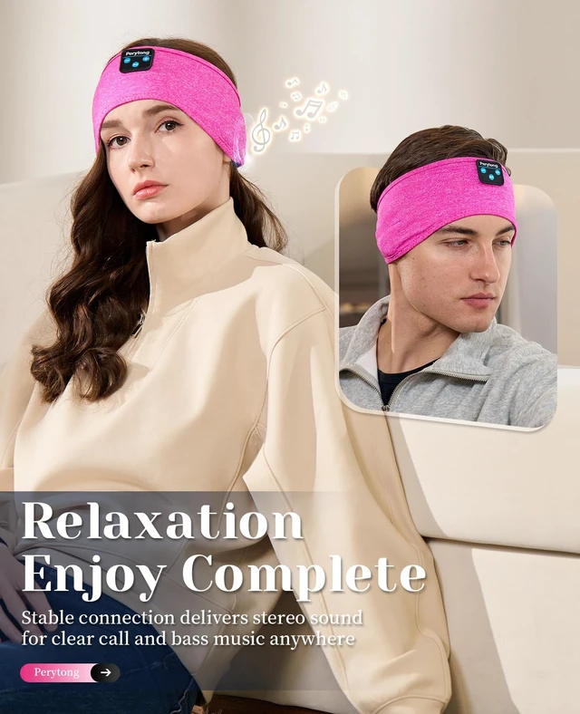 Alt view image 5 of 7 - Sleep Headphones Bluetooth Headband Sleeping Headphones Wireless Sleep Headband with Comfortable Earbuds for Side Sleepers, Sleeping Eye Mask for Women Men Workout Running