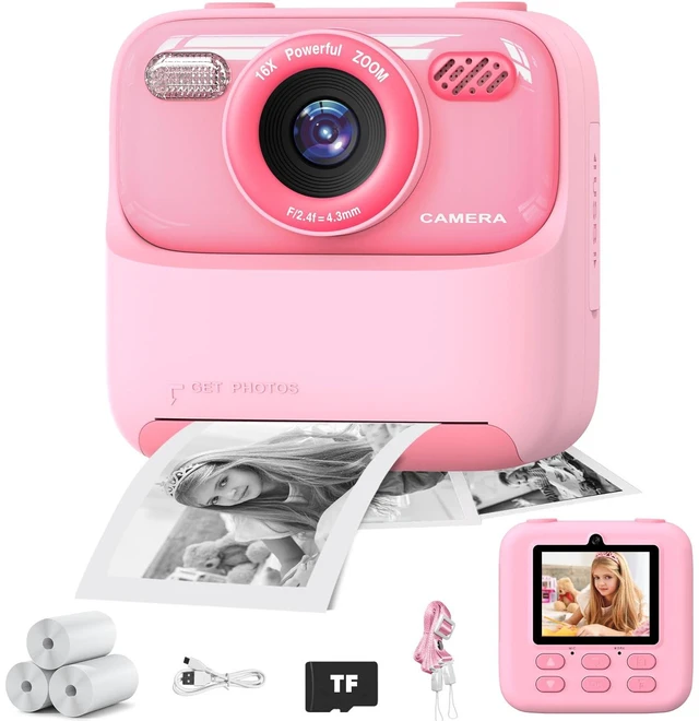 Main image of Kid Camera Instant Print Photo, Birthday Gifts for Girls and Boys, Kids Digital Camera Toys, 1080P HD Video, 3 4 5 6 7 8 9 10 11 12 Year Old Boy Gifts/Girl Gifts