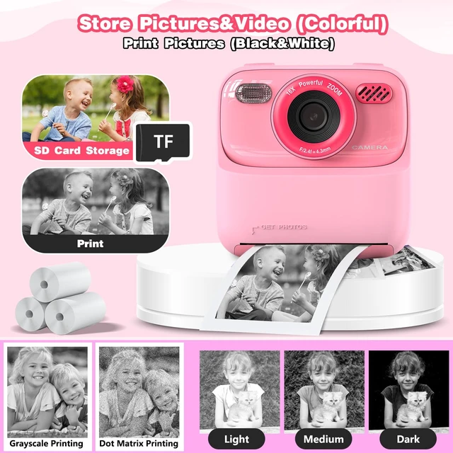 Alt view image 5 of 7 - Kid Camera Instant Print Photo, Birthday Gifts for Girls and Boys, Kids Digital Camera Toys, 1080P HD Video, 3 4 5 6 7 8 9 10 11 12 Year Old Boy Gifts/Girl Gifts