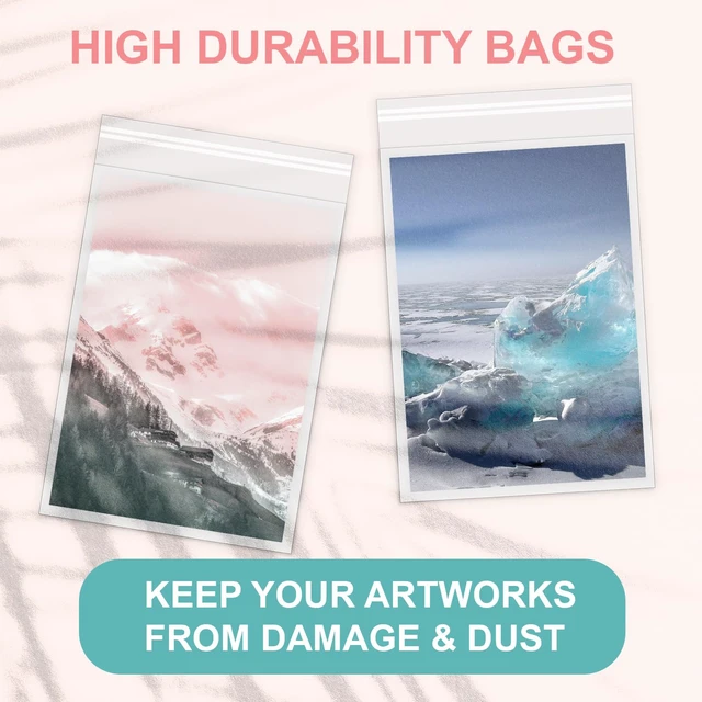 Alt view image 3 of 7 - 100Pack Acid-Free Photo Sleeves Crystal Clear Storage Bags for 12x12 Print Pictures, Photos, Frame Mats (Bag Size: 12 3/8" x 12 3/8")