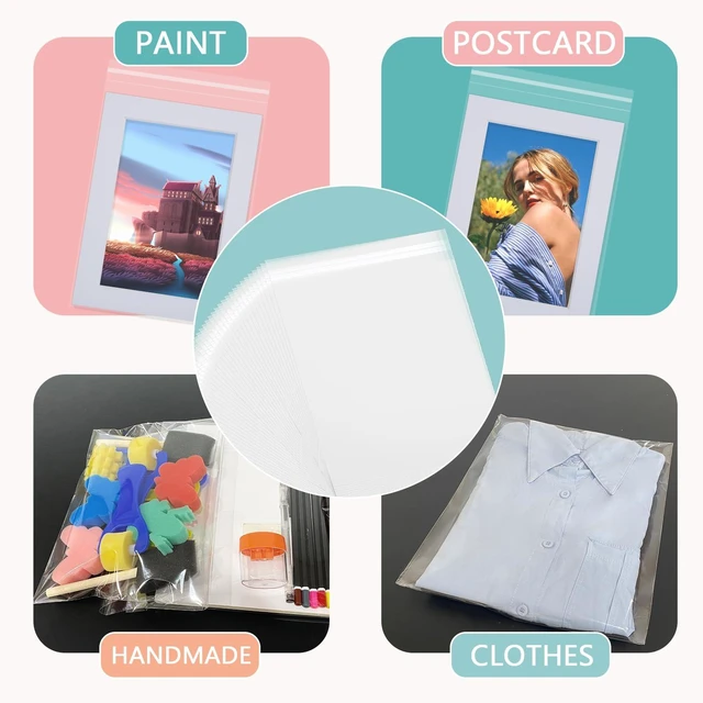 Alt view image 6 of 7 - 100Pack Acid-Free Photo Sleeves Crystal Clear Storage Bags for 12x12 Print Pictures, Photos, Frame Mats (Bag Size: 12 3/8" x 12 3/8")