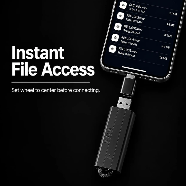 Alt view image 3 of 7 - USB Voice Recorder 24 Hours Continuous Recording, 288 Hours Storage Capacity, Easy File Access, Compact for Meetings and Lectures