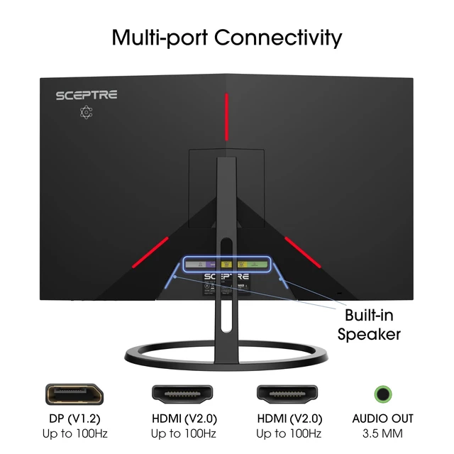 Alt view image 6 of 7 - IPS 27 Inch 2K 2560 x 1440p QHD 75Hz DisplayPort HDMI 99% sRGB Build-in Speakers Machine Black (E275W-QPT)
