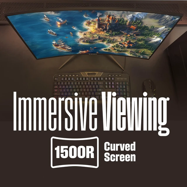 Alt view image 5 of 7 - 24 Inch Curved Gaming Monitor, 240Hz, 1ms, FHD 1080P, 3000:1 Contrast Ratio, 118% SRGB, 1500R, AMD FreeSync, Eyecare, for PC Games with Built-in Speakers, VESA, DisplayPort, HDMI