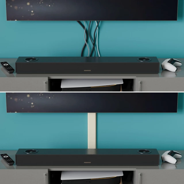 Alt view image 5 of 7 - TV Wall Mount Cord Hider, Hide Mounted TV Cables, Wire Covers, Self Adhesive Cover for Cords, Paintable, Low Profile, Seamless Cable Raceway - 2.36in W x 0.59in H x 39in L - Beige