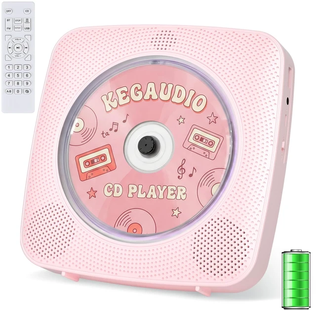 Main image of CD Player Portable Bluetooth Rechargeable: CD Players for Home 1800mAh Desktop Wall CD Player with Speakers with Dust Cover FM Radio USB Remote Control