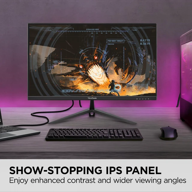 Alt view image 3 of 7 - VX2428A 24 Inch 1080p IPS Gaming Monitor, 180Hz, 0.5ms FreeSync, HDR10, Fast IPS, HDMI, DisplayPort, Eye Care, PS5, Xbox, PC, Anti Glare, Fast Action, Low Input Lag, Streaming Play