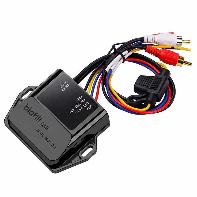 Main image of blafili CAR Bluetooth Receiver with RCA Output for Auto, Truck & Marine | Bluetooth 5.2, aptX Adaptive/HD, 12V/24V Compatible, IP66 Water Resistant, Audio-Activated Remote Turn-On, ACC Required