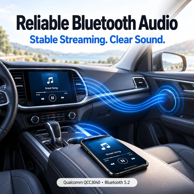 Alt view image 2 of 7 - blafili CAR Bluetooth Receiver with RCA Output for Auto, Truck & Marine | Bluetooth 5.2, aptX Adaptive/HD, 12V/24V Compatible, IP66 Water Resistant, Audio-Activated Remote Turn-On, ACC Required