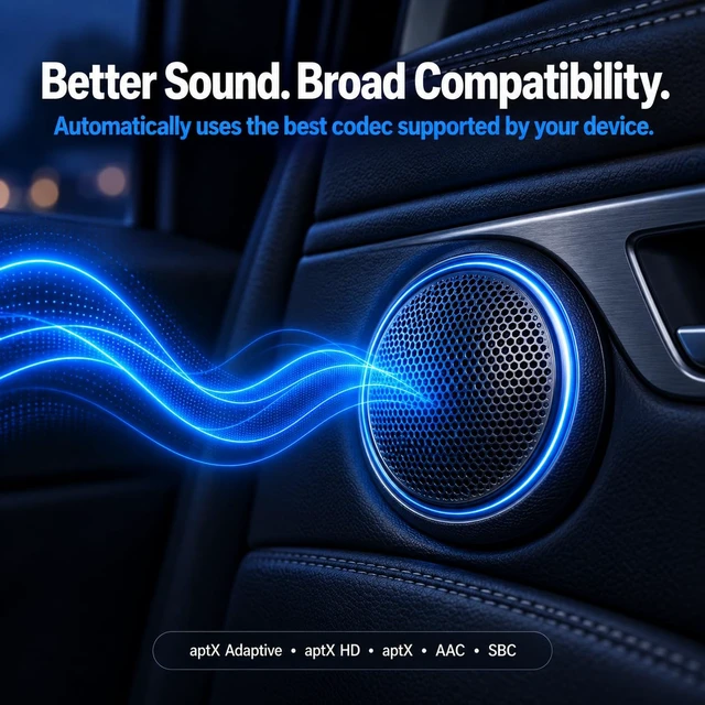 Alt view image 3 of 7 - blafili CAR Bluetooth Receiver with RCA Output for Auto, Truck & Marine | Bluetooth 5.2, aptX Adaptive/HD, 12V/24V Compatible, IP66 Water Resistant, Audio-Activated Remote Turn-On, ACC Required