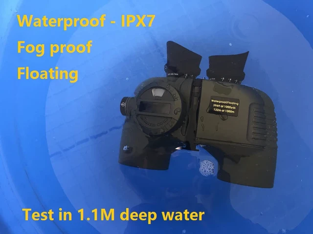Alt view image 2 of 7 - 7x50 HD Waterproof Military Marine Binoculars w/Internal Rangefinder & Compass for,Bird Watching,Boating and More(Black)