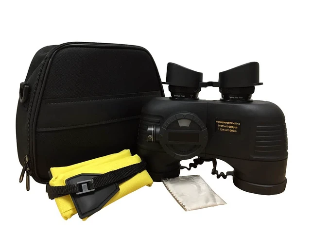 Alt view image 7 of 7 - 7x50 HD Waterproof Military Marine Binoculars w/Internal Rangefinder & Compass for,Bird Watching,Boating and More(Black)